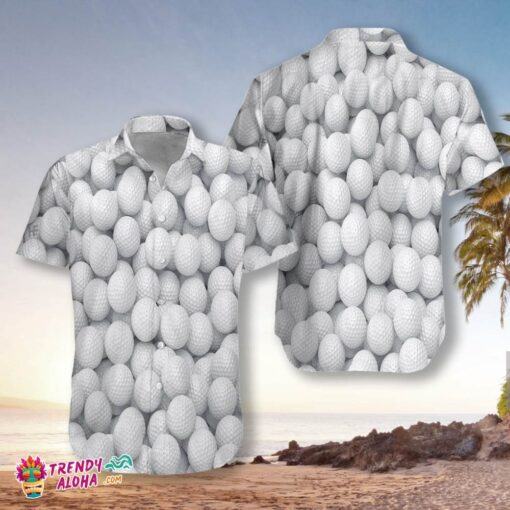 3D Render Golf Balls Hawaiian Shirt