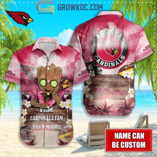 Arizona Cardinals NFL Hawaiian Groot Design Button Shirt