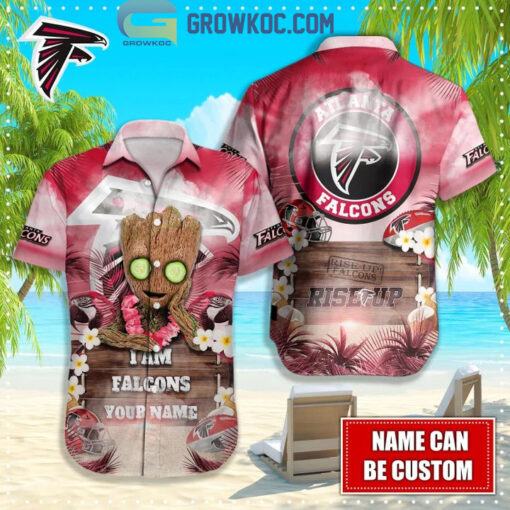 Atlanta Falcons NFL Hawaiian Groot Design Button Shirt