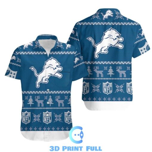 Beach Shirt Detroit Lions Ugly Sweatshirt Christmas All Over Print Hawaiian Shirt Beach Set