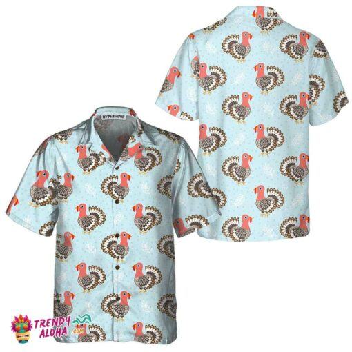 Beautiful Turkey Birds Thanksgiving Hawaiian Shirt, Funny Turkey Gobble Hawaiian Shirt