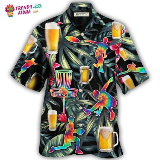 Beer And Disc Golf Tropical Flower Tie Dye Hawaiian Shirt – Trendy Aloha