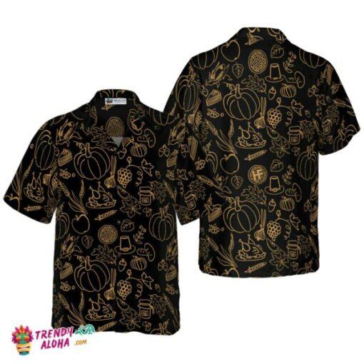 Cartoon Thanksgiving day Pattern Hawaiian Shirt