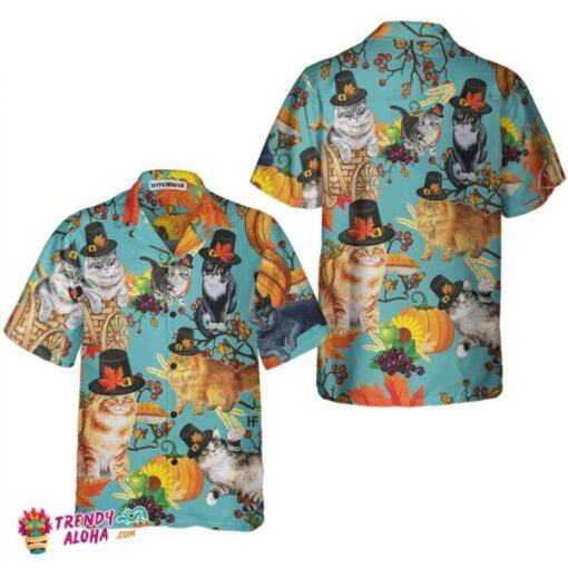 Cats Thanksgiving Hawaiian Shirt, Funny Gift For Thanksgiving Day