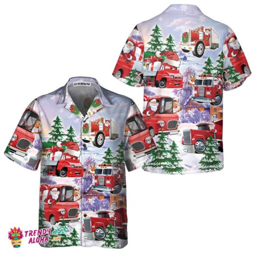 Christmas Truck Hawaiian Shirt, Red Truck Christmas Shirt, Best Christmas Gift