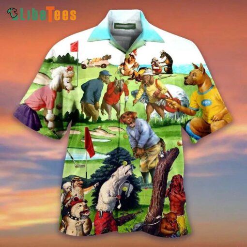 Colorful Golf Dog Art, Dog Trendy Hawaiian Shirt Perfect Gifts For Your Loved Ones