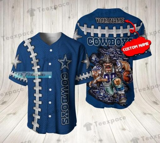 Custom Dallas Cowboys Warrior Art Baseball Jersey