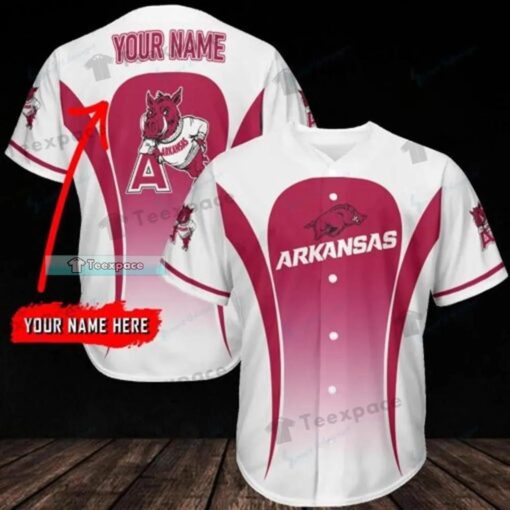 Custom Name Arkansas Razorbacks Blur Color Baseball Jersey