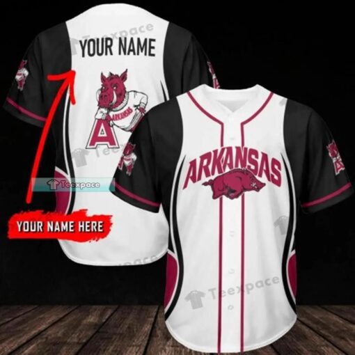 Custom Name Arkansas Razorbacks Curved Pattern Baseball Jersey
