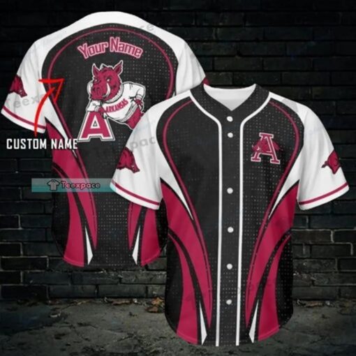 Custom Name Arkansas Razorbacks Jogger Pattern Baseball Jersey