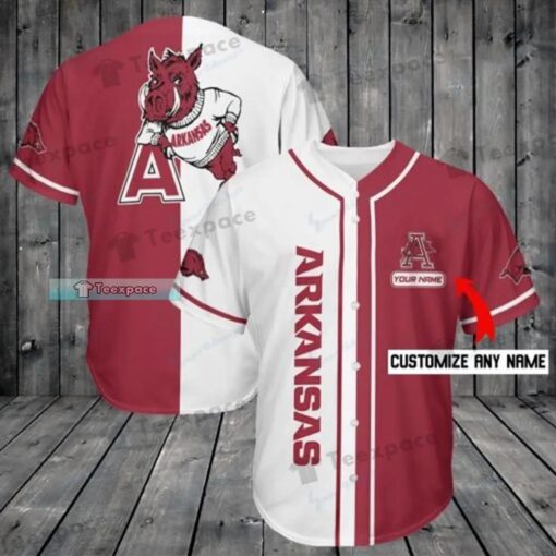 Custom Name Arkansas Razorbacks Twov Part Colors Baseball Jersey
