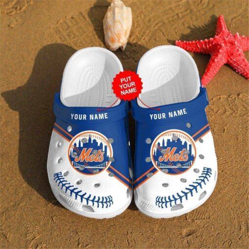 Custom Name New York Mets Mlb Teams Gift For Fans Rubber Crocs Clog Shoescrocba