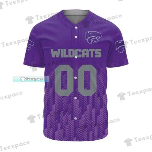 Custom Name Number Kansas State Wildcats Stripes Baseball Jersey