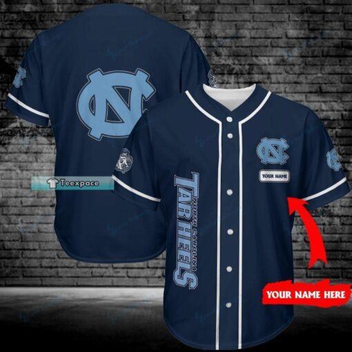 Custom Tar Heels Navy Baseball Jersey