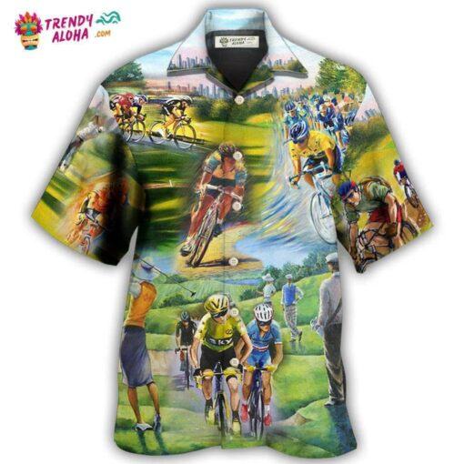 Cycling And Golf Lover Abstract Painting Hawaiian Shirt – Trendy Aloha