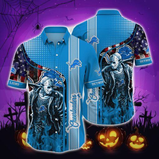 Detroit Lions Halloween-Aloha Shirt Halloween Hawaiian Shirts