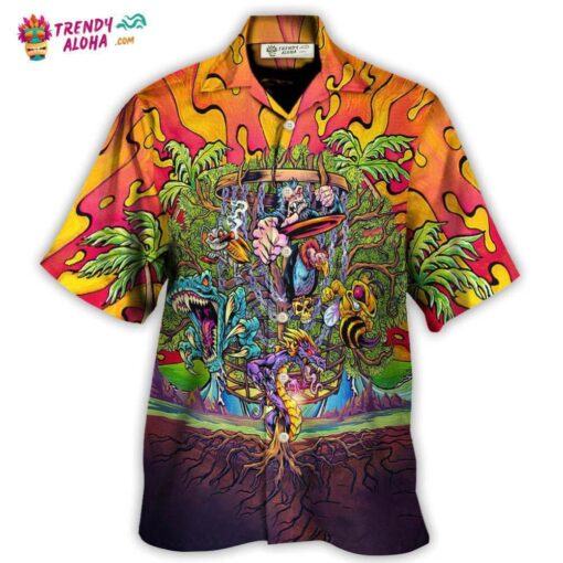 Disc Golf Ball Games Tree Tropical Island Paradise Hawaiian Shirt – Trendy Aloha