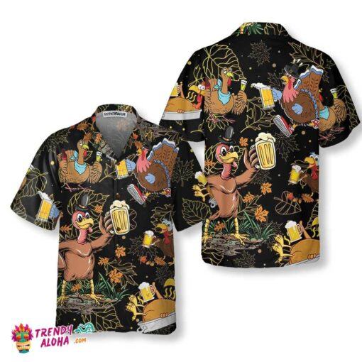 Drunk Turkey Thanksgiving Hawaiian Shirt, Funny Thanksgiving Gobble Shirt, Gift For Thanksgiving Day