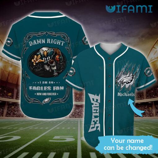 Eagles Baseball Jersey Mascot Fan Now Forever Custom Philadelphia Eagles Gift