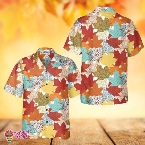 Fall Maple Leaves Hawaiian Shirt, Autumn Vibe Thanksgiving Shirt, Unique Gift For Thanksgiving Day