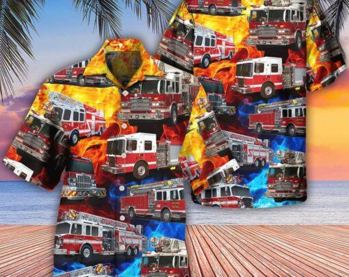 Fire Truck Fire Life – Trendy Hawaiian Shirt, Beach Party Matching Shirt For MenWomen, Hawaiian Set Gift, Meaningful Birthday Presents.