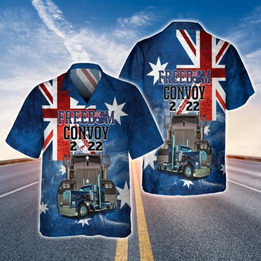 Freedom Convoy Trucker Australia 3D Trendy Hawaiian Shirt