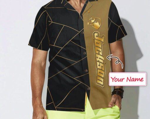 Golden Lines Golf Custom Name Trendy Hawaiian Shirt, Custom Shirt With Name, Custom Trendy Hawaiian Shirt For Men Women Kid, Trendy Hawaiian Shirt For Logo.