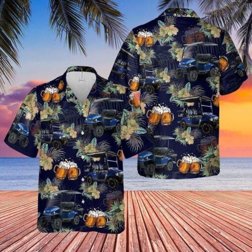 Golf Cart And Beer Trendy Hawaiian Shirt