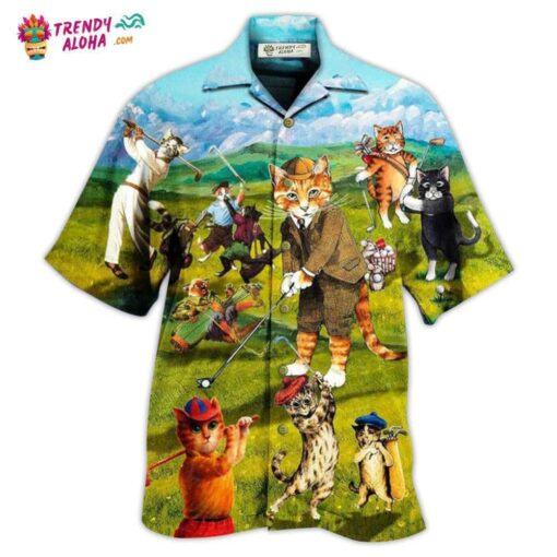 Golf Cats That What I Do I Play Golf And I Know Thing Hawaiian Shirt – Trendy Aloha