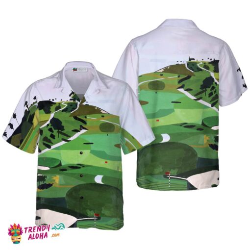 Golf Course Canvas Hawaiian Shirt