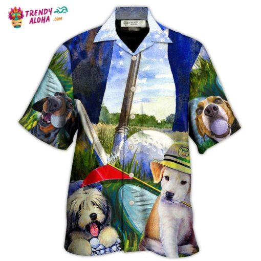 Golf Dog Funny Lover Golf Art Style Hawaiian Shirt – Trendy Aloha