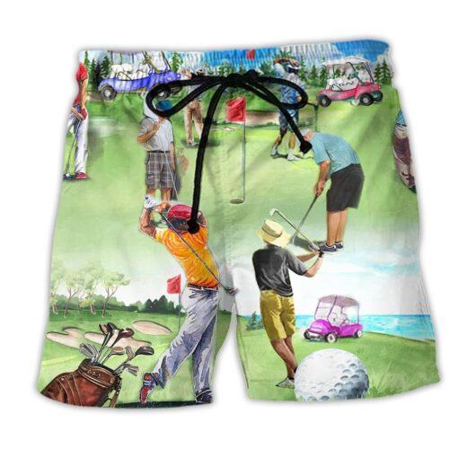 Golf Eat Sleep Golf Repeat Trendy Aloha Hawaiian Beach Shorts