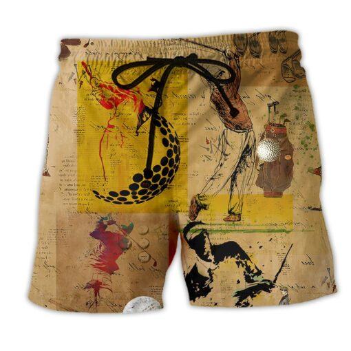 Golf Is A Game Not Just Of Manner But Of Morals Vintage Trendy Aloha Hawaiian Beach Shorts