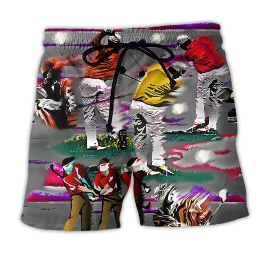 Golf Life Is A Game But Golfis Serious Color Trendy Aloha Hawaiian Beach Shorts