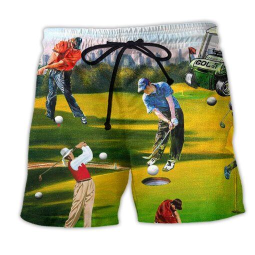 Golf Love It Unique Trendy Aloha Hawaiian Beach Shorts