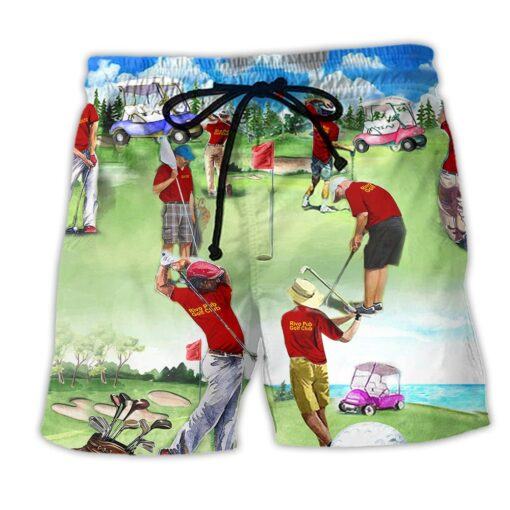 Golf Player Blue Sky Trendy Aloha Hawaiian Beach Shorts