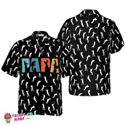 Golf Retro Golfing Papa Hawaiian Shirt