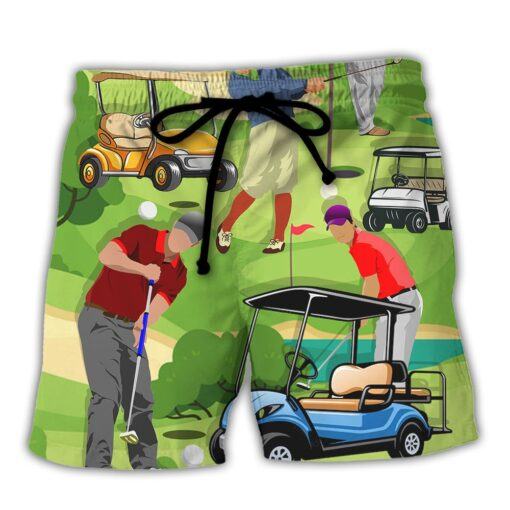Golf They See Me Rollin They Hatin Funny Golfers Funny Quotes Lover Golf Trendy Aloha Hawaiian Beach Shorts