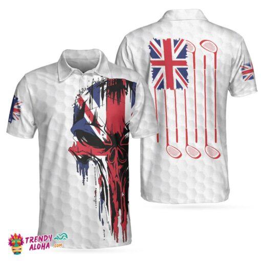 Golf United Kingdom Skull Flag Polo Shirt