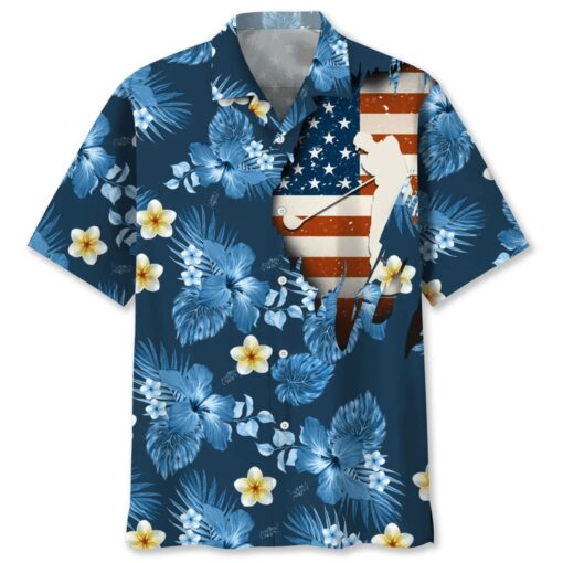 Golf Usa Blue Tropical Trendy Hawaiian Shirt