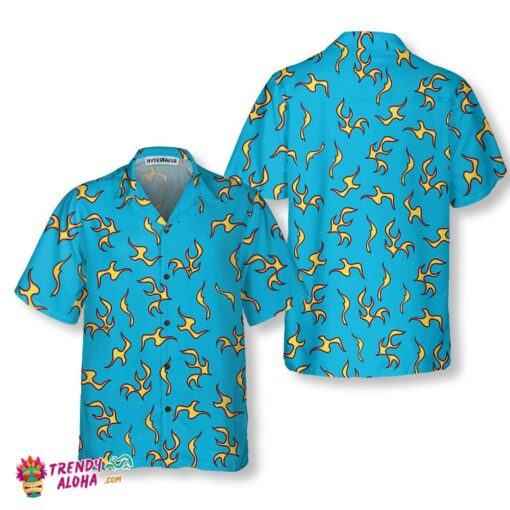 Golf Wang Flame Pattern Hawaiian Shirt, Unique Flame Shirt For Men, Flame Print Shirt