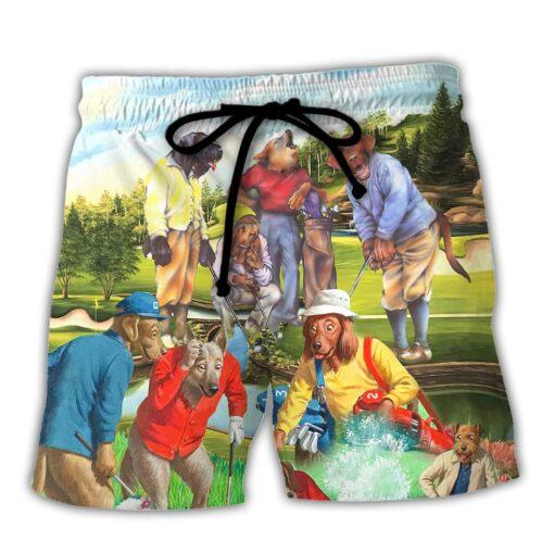 Golf You’Re Not Over The Hill You’Re Just On The Back Nine Trendy Aloha Hawaiian Beach Shorts