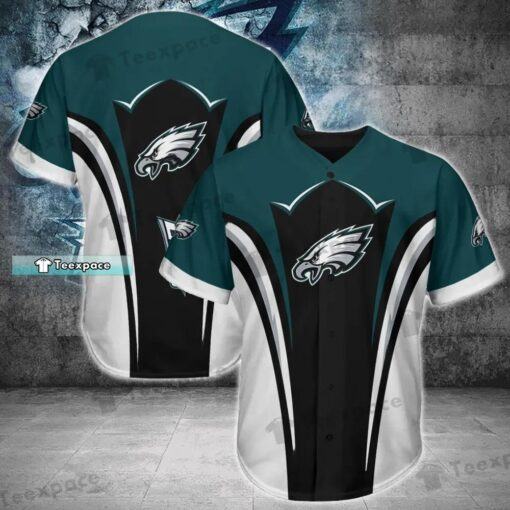 Green And White Philadelphia Eagles Baseball Jersey