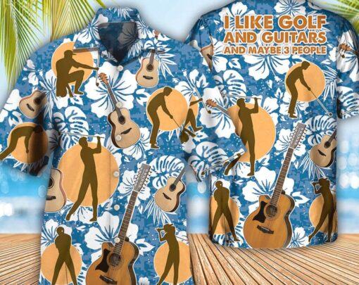 Guitar I Like Golf And Guitars – Trendy Hawaiian Shirt, Beach Party Matching Shirt For MenWomen, Meaningful Birthday Presents, Hawaii Style.