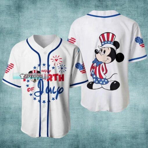 Happy 4th Of July Mickey Mouse Baseball Jersey Mickey Gift