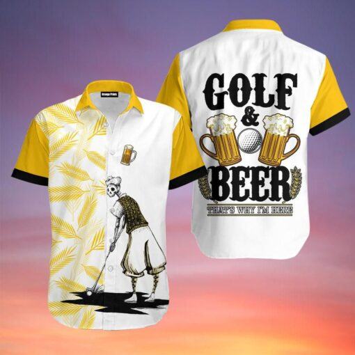 Hawaiian Shirt Professing Love for Golf and Refreshing Beer