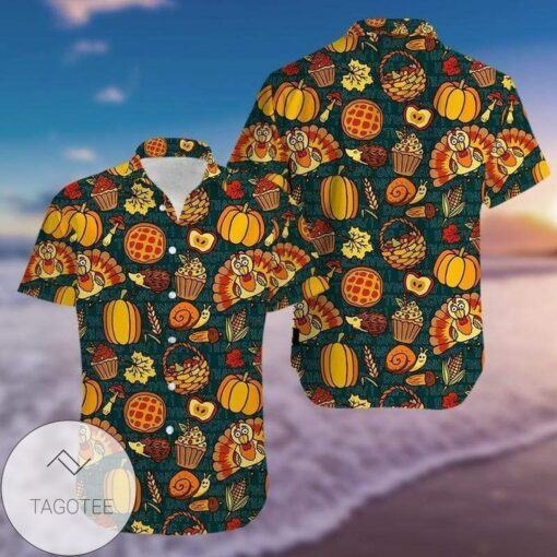 Hawaiian Shirts Thanksgiving Autumn Objects Turkey