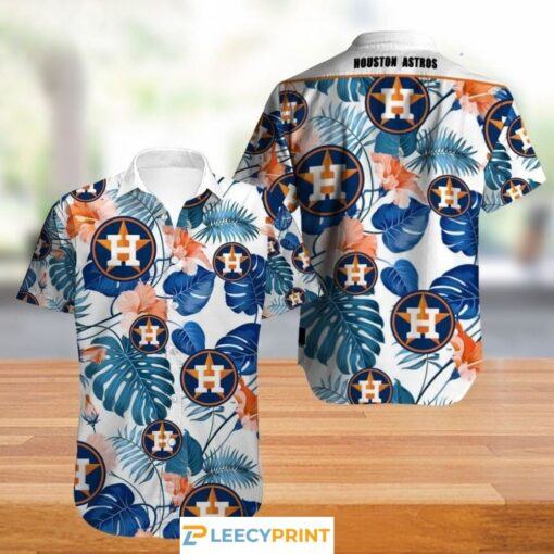 Houston Astros Hawaiian Shirt Flower Summer Gift For Fans, Houston Astros Beach Hawaiian Shirt, Astros Hawaiian Shirt, Houston Astros Hawaiian Shirt