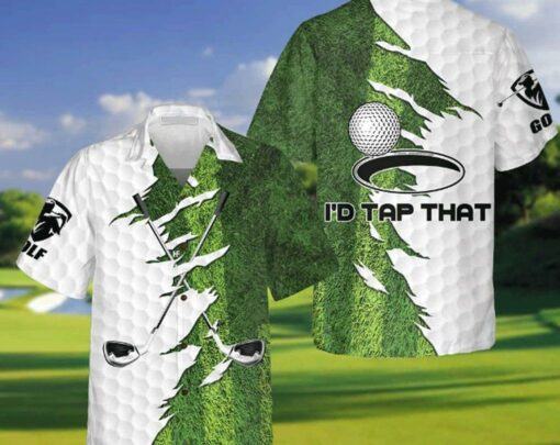 I’D Tap That Golf Trendy Hawaiian Shirt, Tropical Beach Shirt Button Down Shirt,Meaningful Birthday Presents, Hawaiian Set Gift, Gift For Dad.