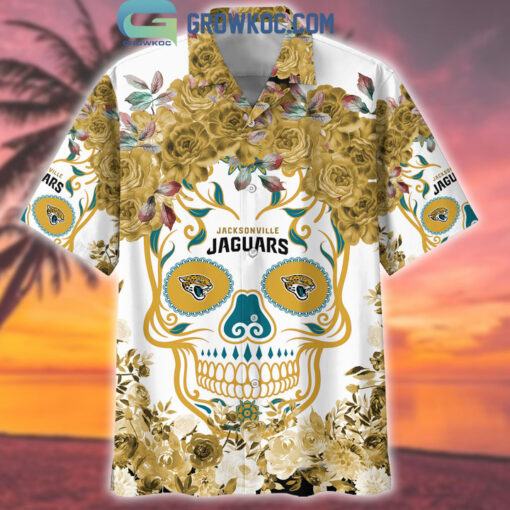 Jacksonville Jaguars Skull Flower Hawaiian Shirt